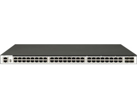 48 個 1GE Base-T 端口，4 個 10GE SFP+端口，三層以太網(wǎng)交換機(jī)